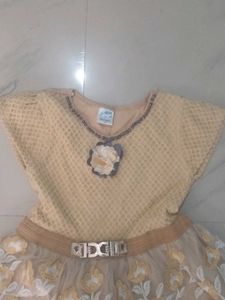 Beige Flower Girl Dress