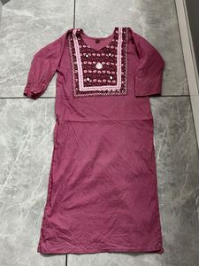 Dusty Rose Embroidered Kurti