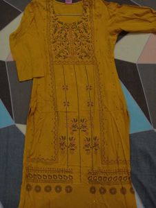Yellow Printed Kurta