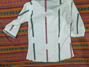 Striped White Top