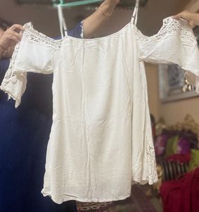Designer Off-Shoulder Embroidered Cutwork Top