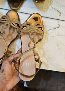 Metro Rhinestone Golden Heels