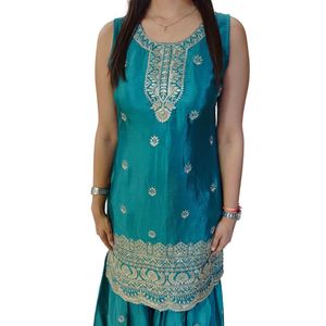 Embroidered Sharara Salwar Suit