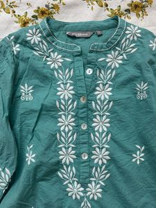 Teal Short Kurta Style Union