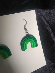 Green Rainbow Earrings