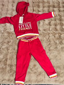 Babyoye Red Hoodie & Pants Set