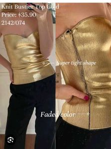 Zara Golden Tube Top
