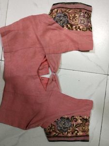 Pink Floral Embroidered Saree