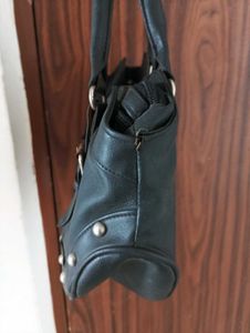 Black Studded Satchel Bag