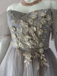 Grey Lace Embellish Premium Gown