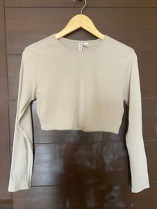 H&M Cement Gray Crop Top (L)