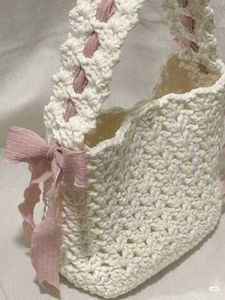 Crochet Handbag with Ribbon Detail