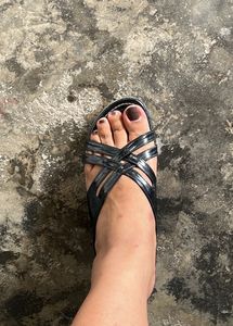 Women Black Wedge Heel