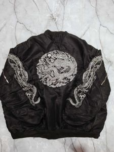 Dragon Embroidered Bomber Jacket