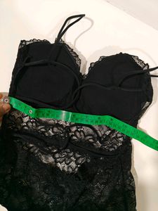 Price 💧 Black Bralet Top With Sexy Back