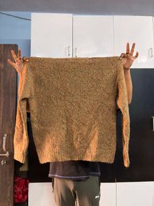 Korean Oversized Brown Pullover Sweater