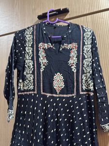 Elegant Black Printed Kurta
