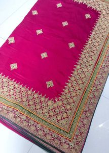 Beutiful Heavy Chanderi Silk Saree..💗💗
