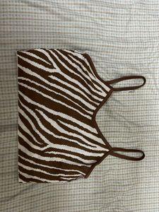 Zebra Print Crop Tank Top