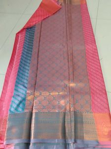 Pink Emboss Soft Silk Saree...