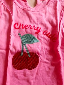 Cute Cherry Print Kids Top