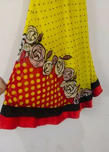 Yellow Full Flair Kurti/ Gown For Women