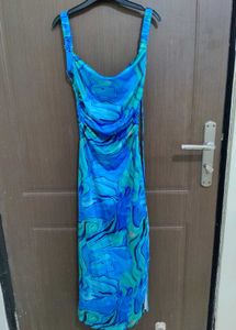 Blue Marble Print Dress