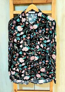 Multicolour Floral Print Cotton Shirt Size-38