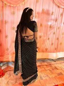Elegant Black Saree with blouse