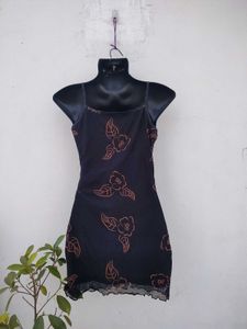 SHEIN Black Floral Bodycon Mini Dress