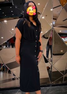 Black Shirt Dress with Belt