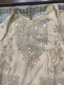 golden pakistani suit