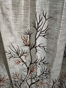 Elegant Brown &amp; Silver Floral 7 Feet Curtain