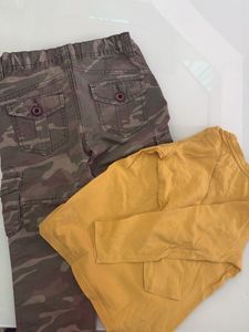 one full sleeve T-shirt and cargo