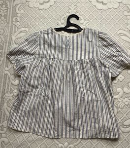 Striped Puff Sleeve Top