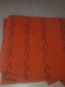 Orange Print Fabric