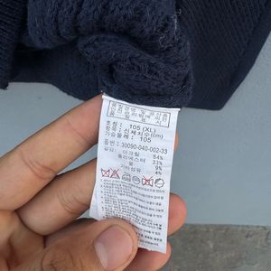 Navy Knit Zip Cardigan