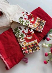 christmas special saree & Blouse