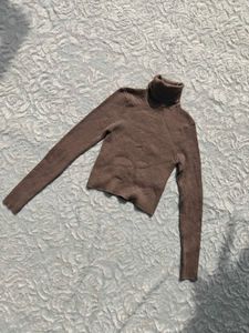 Zara Brown Turtleneck Top