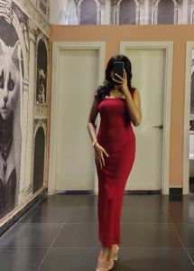 Red Bodycon Maxi Dress
