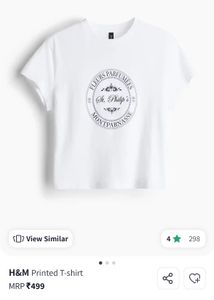 H&M White Printed T-shirt in S