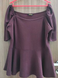 ZUVINO Peplum 2 Tops with Puff Sleeves Combo