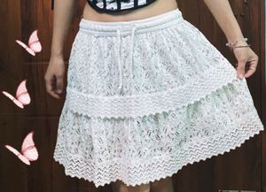 White Lace Mini Skirt