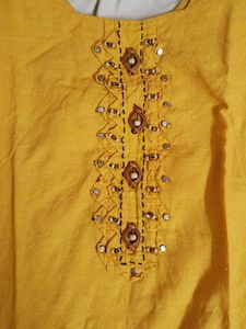 Yellow Embroidered Kurta
