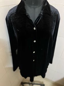 Velvet Button-Down Top