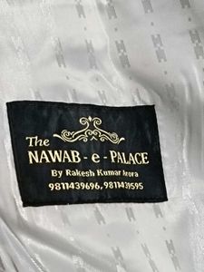 Groom Cream Embroidered Silk Sherwani Set, Jutti