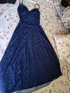 Navy Blue Polka Dot Dress