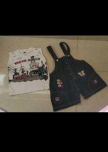 Branded Denim Dungree Set