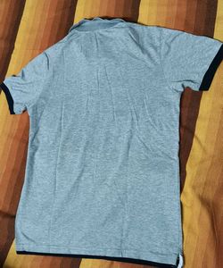Men&#39;s Grey Cotton Polo Tshirt