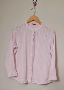 W Button-Down Top with Roll-Tab...